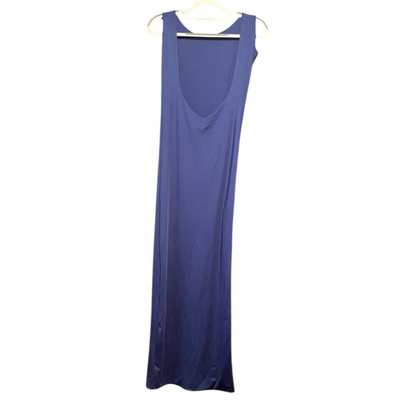SCK THE LABEL Midi Tank Dress •8• Stretch Jersey Blue Maxi High Slit Australia - Picture 2 of 6